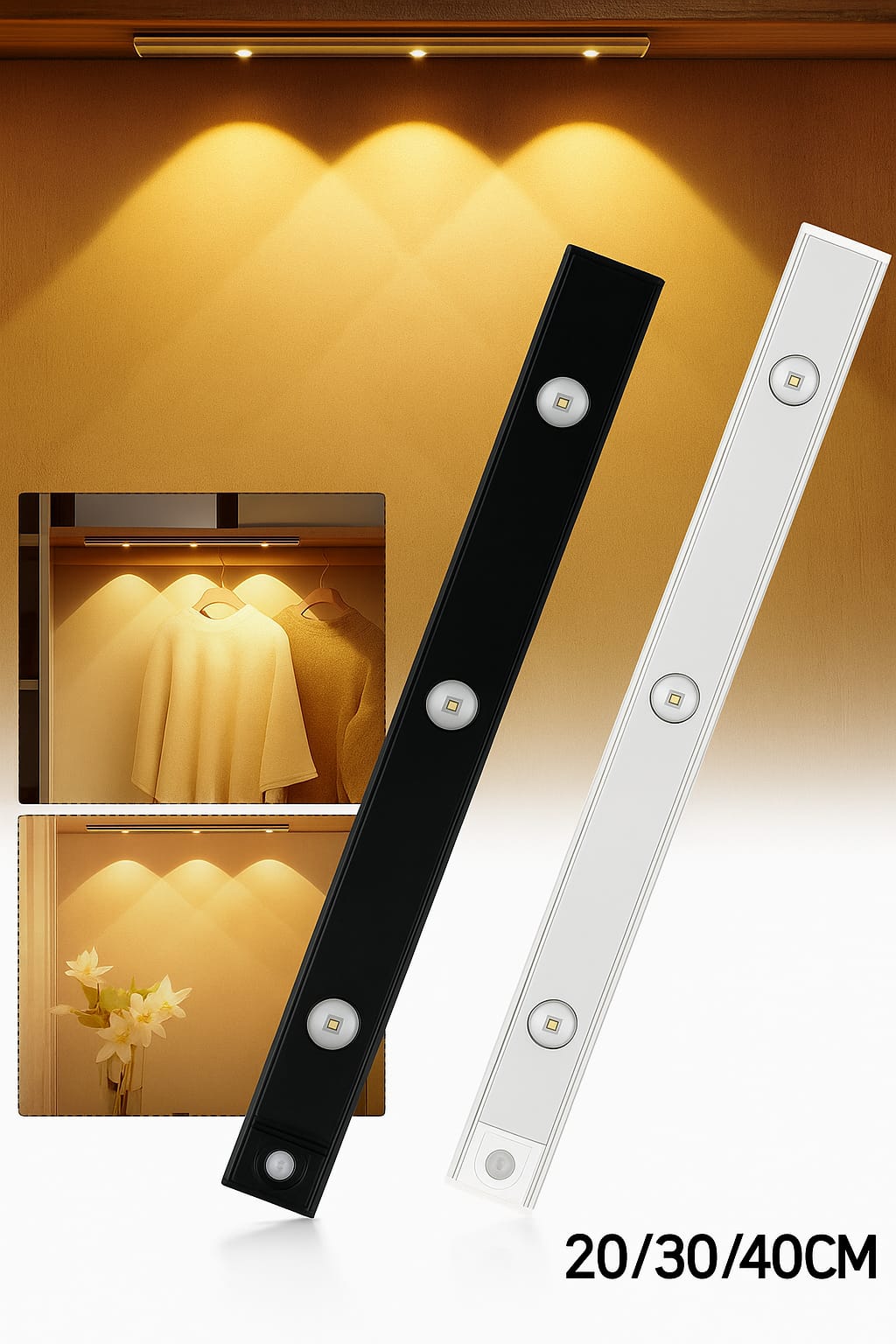 LED PIR Motion Sensor Cabinet  With USB Rechargeble