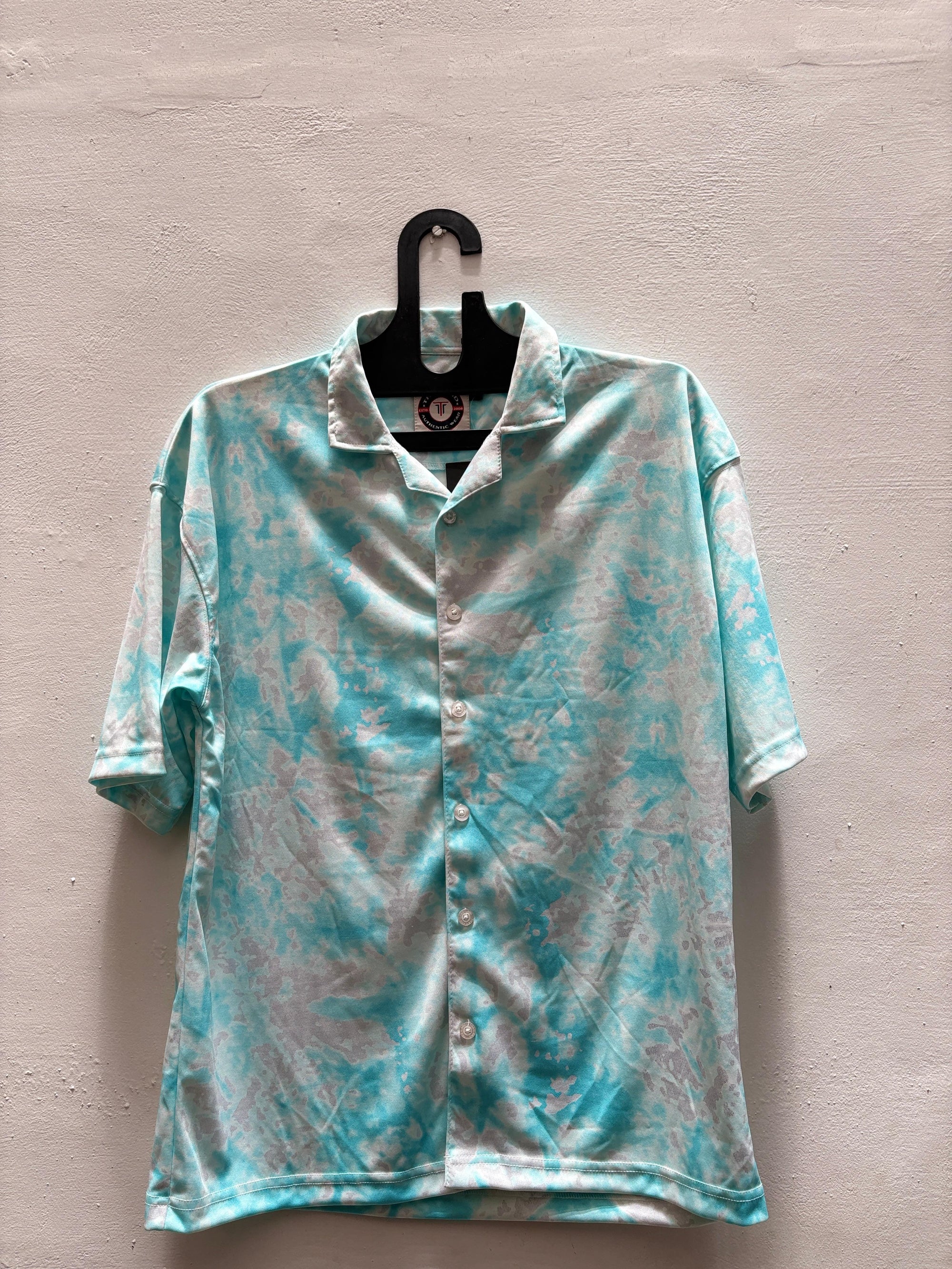 Men’s Tie-Dye Button Down Shirt – Casual Summer Half Sleeve Beachwear